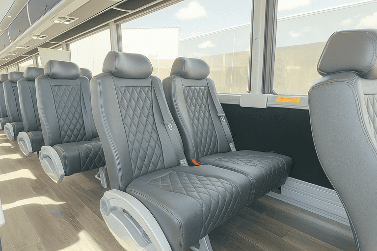 interior of Homestead Minibus Company charter bus